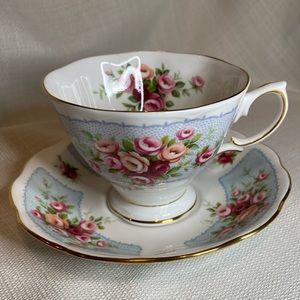 Vintage Royal Albert Rosedale Series Cup and Saucers Wye Pattern